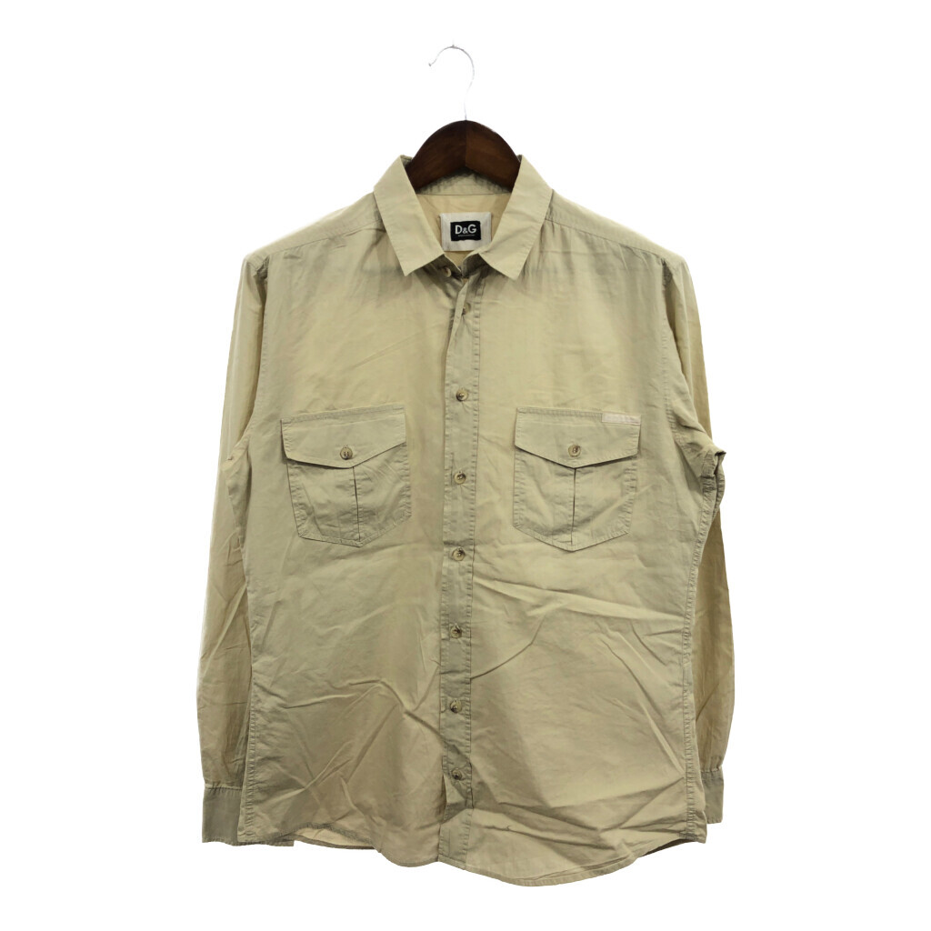 DOLCE&GABBANA ドルチェアンドガッバーナ ポケット 長袖シャツ ベージュ (メンズ 54) 中古 古着 Q2879拍卖