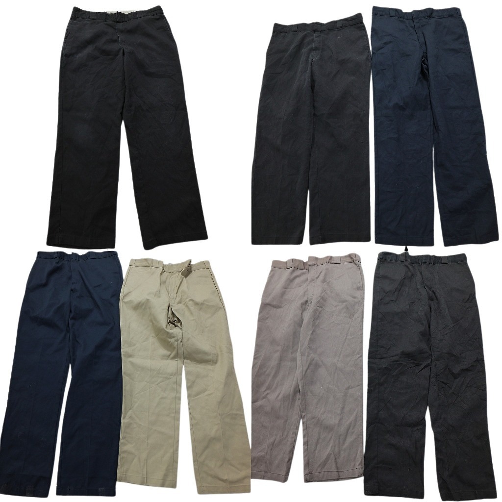 古着卸 まとめ売り ディッキーズ Dickies 874 ワーク パンツ 7枚セット (メンズ 38 ) ワイド ブラック ネイビー グレイ 中古 古着 NB6358拍卖