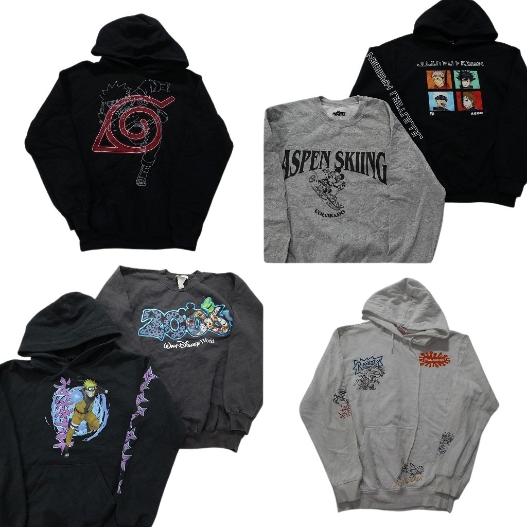 古着卸 まとめ売り キャラ パーカー スウェット 6枚セット (メンズ S ) ナルト ミッキー ラグラッツ ディズニー NB7569 1円スタート拍卖