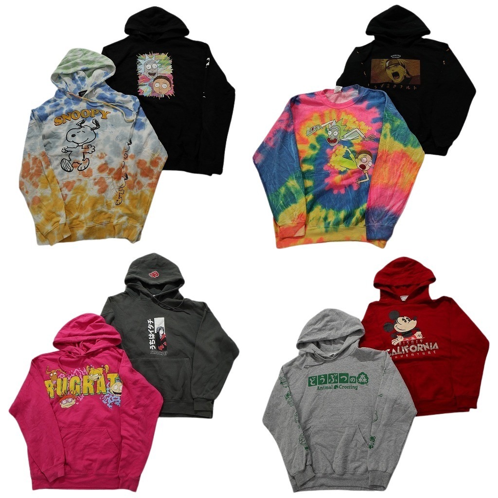 古着卸 まとめ売り キャラクター スウェット 8枚セット (メンズ S /M ) ディズニーナルト スヌーピー ミッキー NB3352 1円スタート拍卖