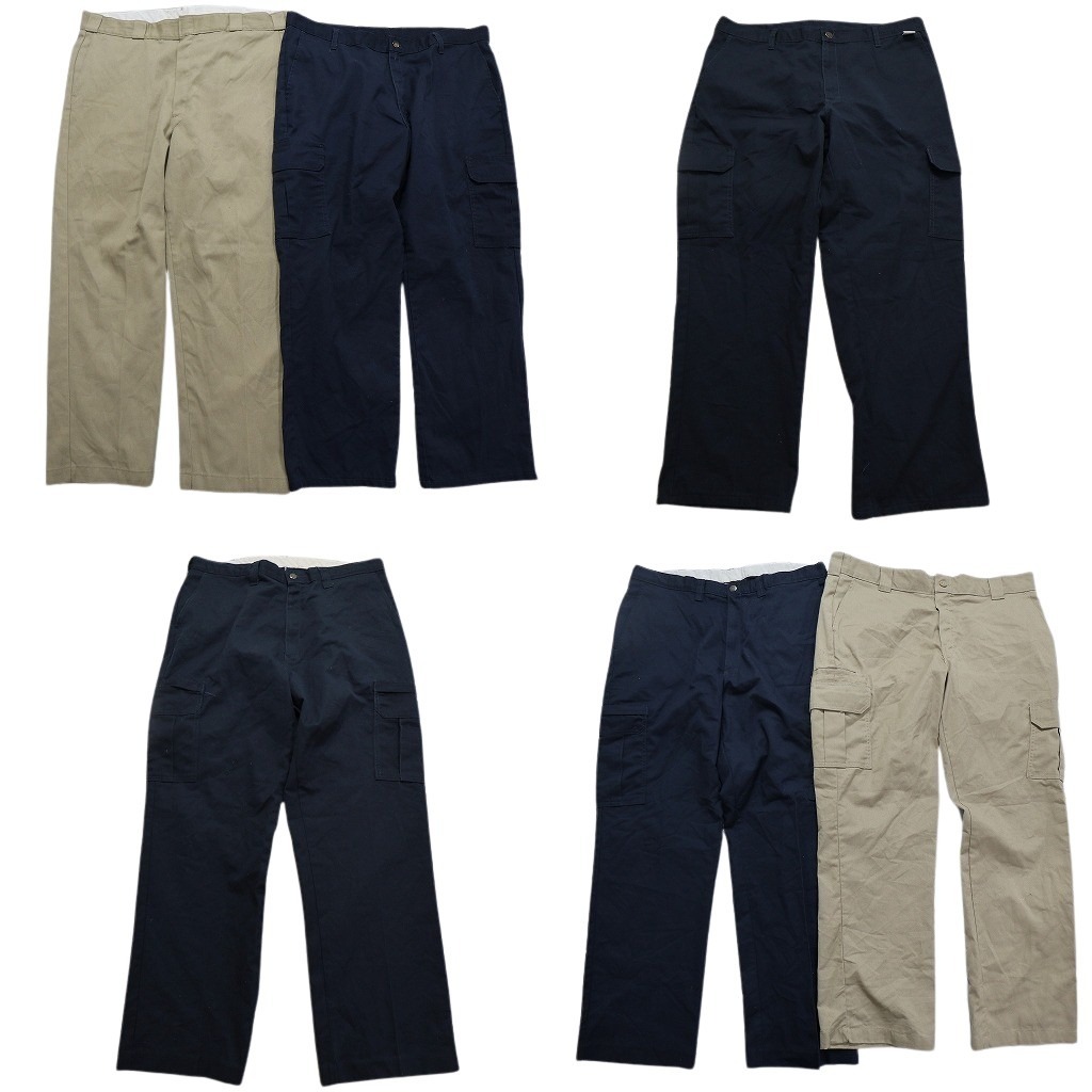 古着卸 まとめ売り ディッキーズ Dickies カーゴ パンツ 6枚セット (メンズ 38 /40 ) ワークパンツ ネイビー ベージュ NB1659 1円スタート拍卖