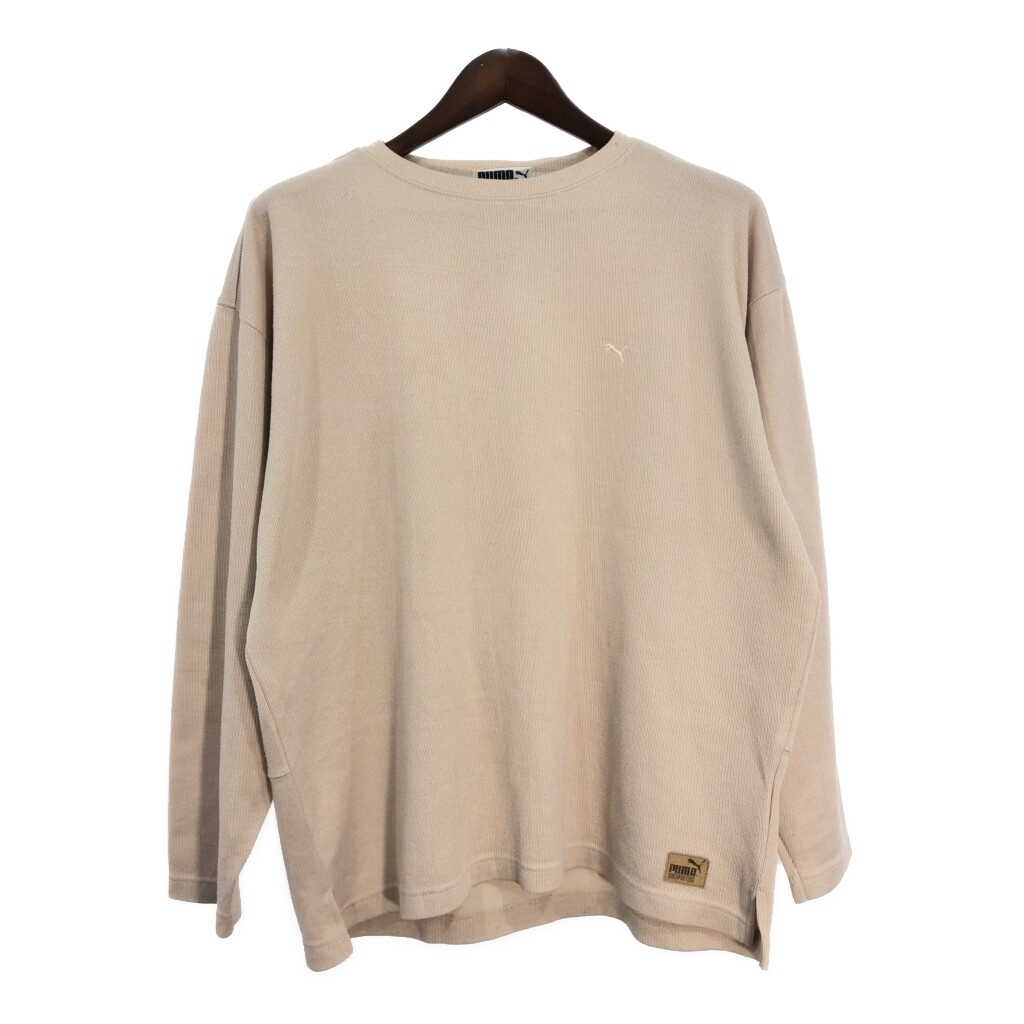 PUMA プーマ ワンポイントロゴ 長袖Tシャツ スポーツ アイボリー(メンズ L)中古 古着 T5411拍卖
