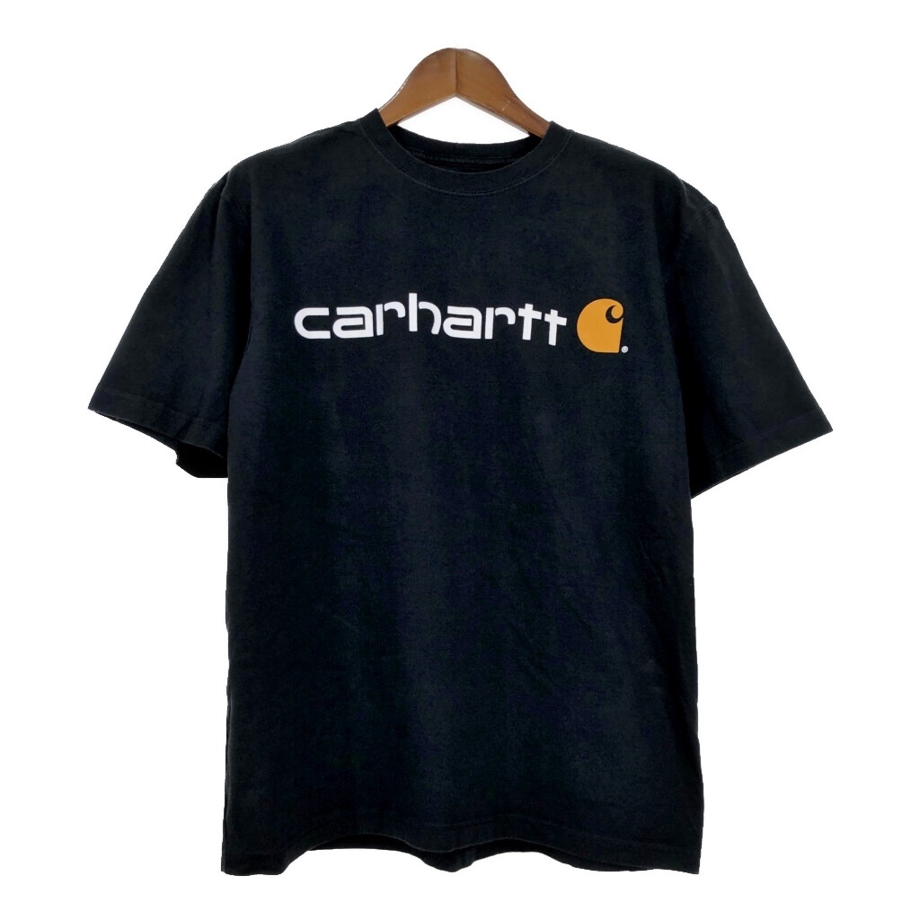 Carhartt カーハート ロゴ 半袖Tシャツ ブラック(メンズ M)中古 古着 T6155拍卖