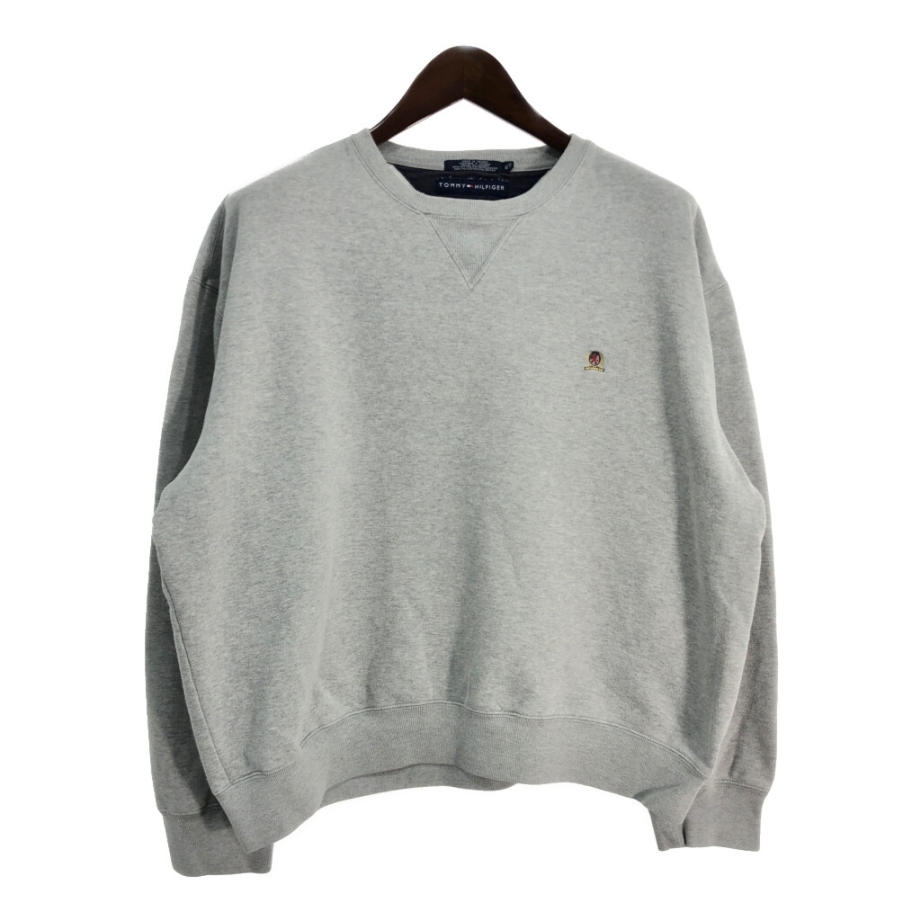 TOMMY HILFIGER トミーヒルフィガー ワンポイントロゴ スウェット グレー(メンズ XL)中古 古着 T6445拍卖