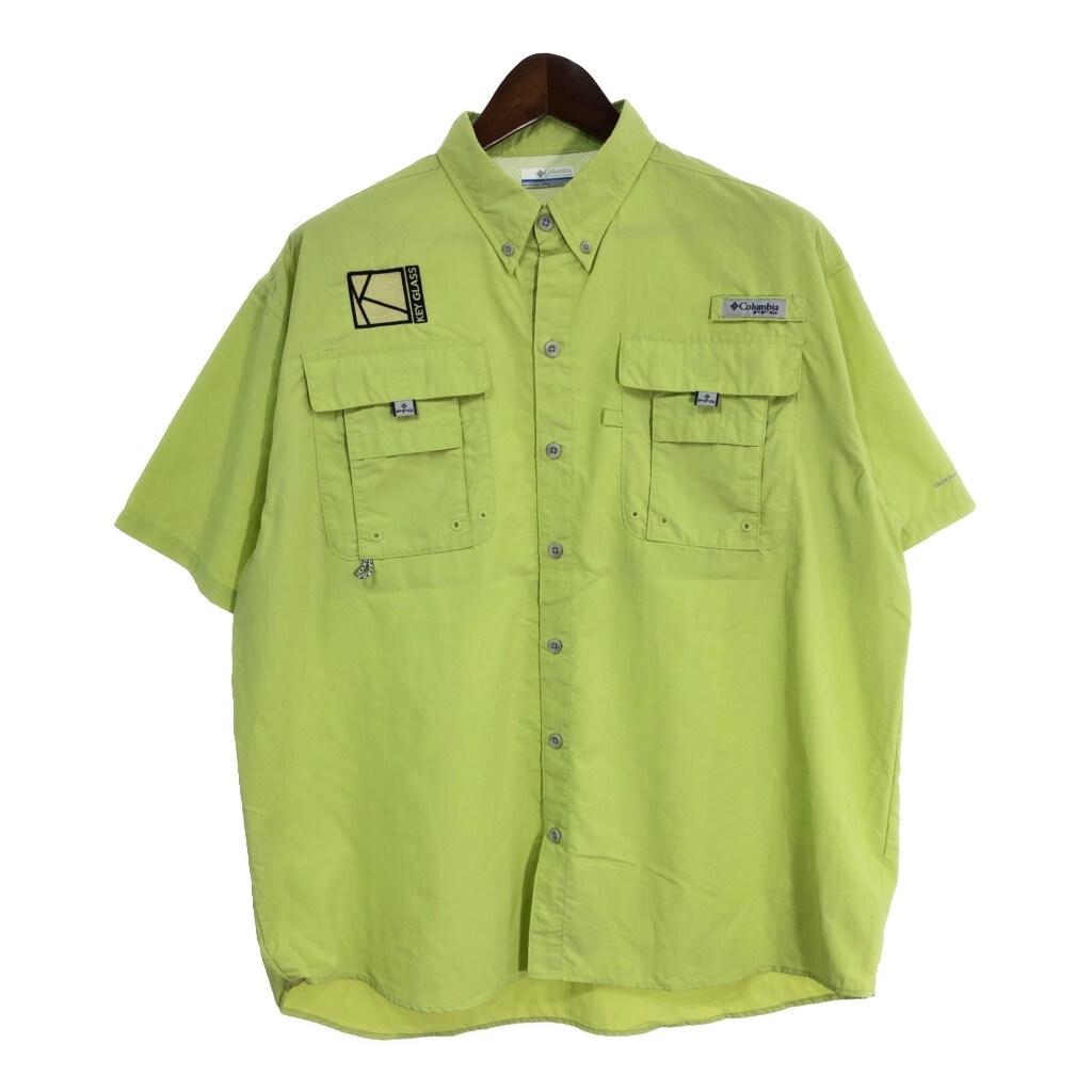 Columbia コロンビア PFG フィッシングシャツ アウトドア ライトグリーン(メンズ L)中古 古着 U0550拍卖