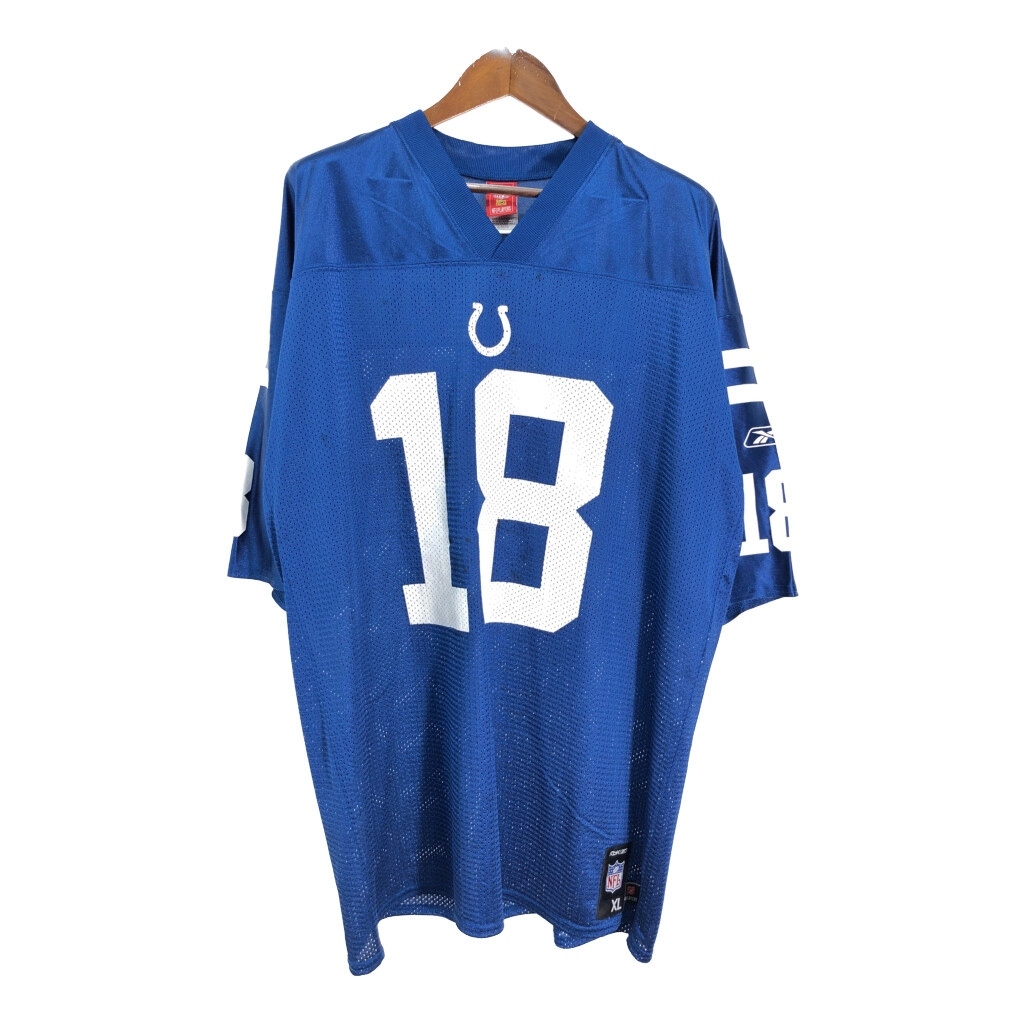 Reebok リーボック NFL インディアナポリス・コルツ ユニフォーム ゲームシャツ プロチーム アメフト ブルー(メンズ XL)中古 古着 U1218拍卖