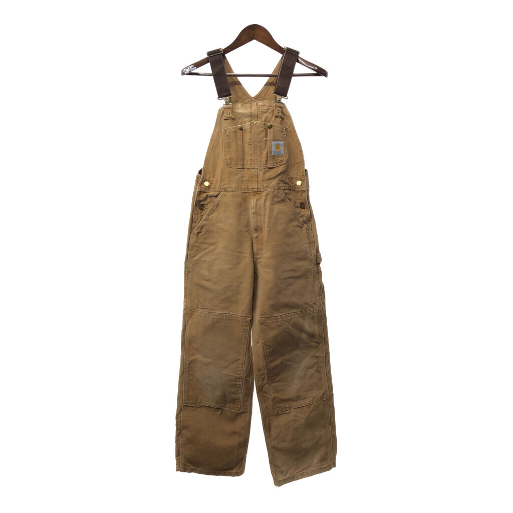 Carhartt カーハート ダック ダブルニー ビブオーバーオール ワーク ブラウン (メンズ 32/28相当) 中古 古着 Q4686拍卖