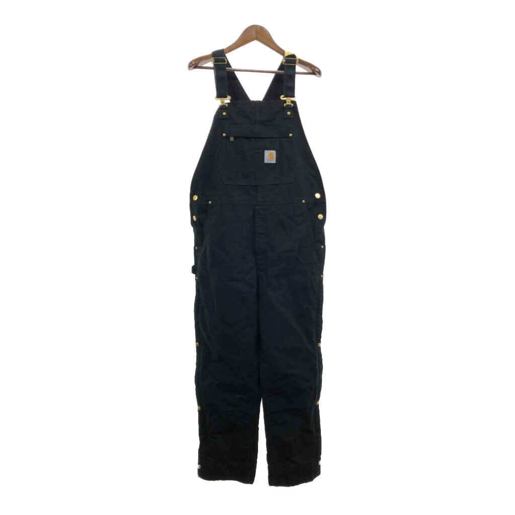 Carhartt カーハート ダック ダブルニー ビブオーバーオール ワーク ブラック (メンズ LARGE REGULAR) 中古 古着 Q5310拍卖