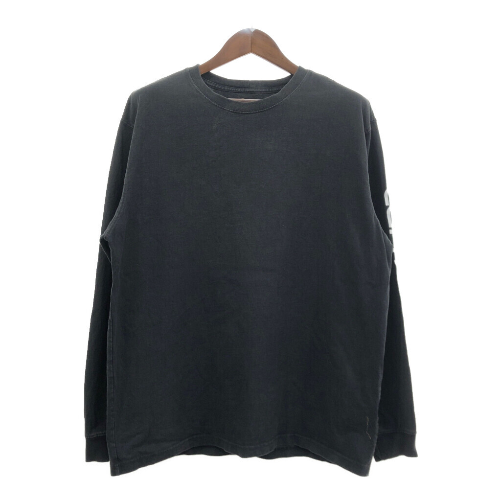 Carhartt カーハート 長袖Tシャツ 袖プリント ロゴ ブラック (メンズ L) Q6647拍卖
