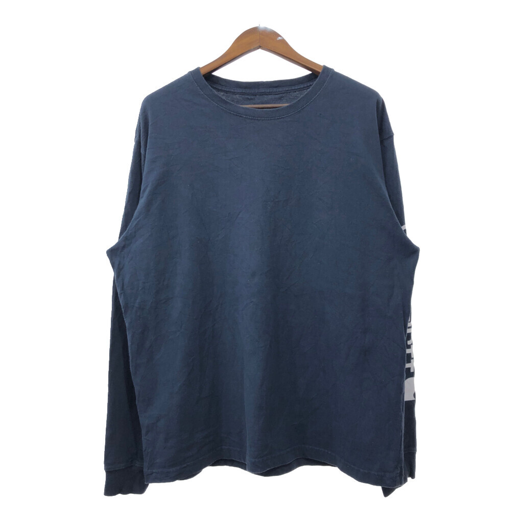 Carhartt カーハート 長袖Tシャツ 袖プリント ネイビー (メンズ L) Q6667拍卖