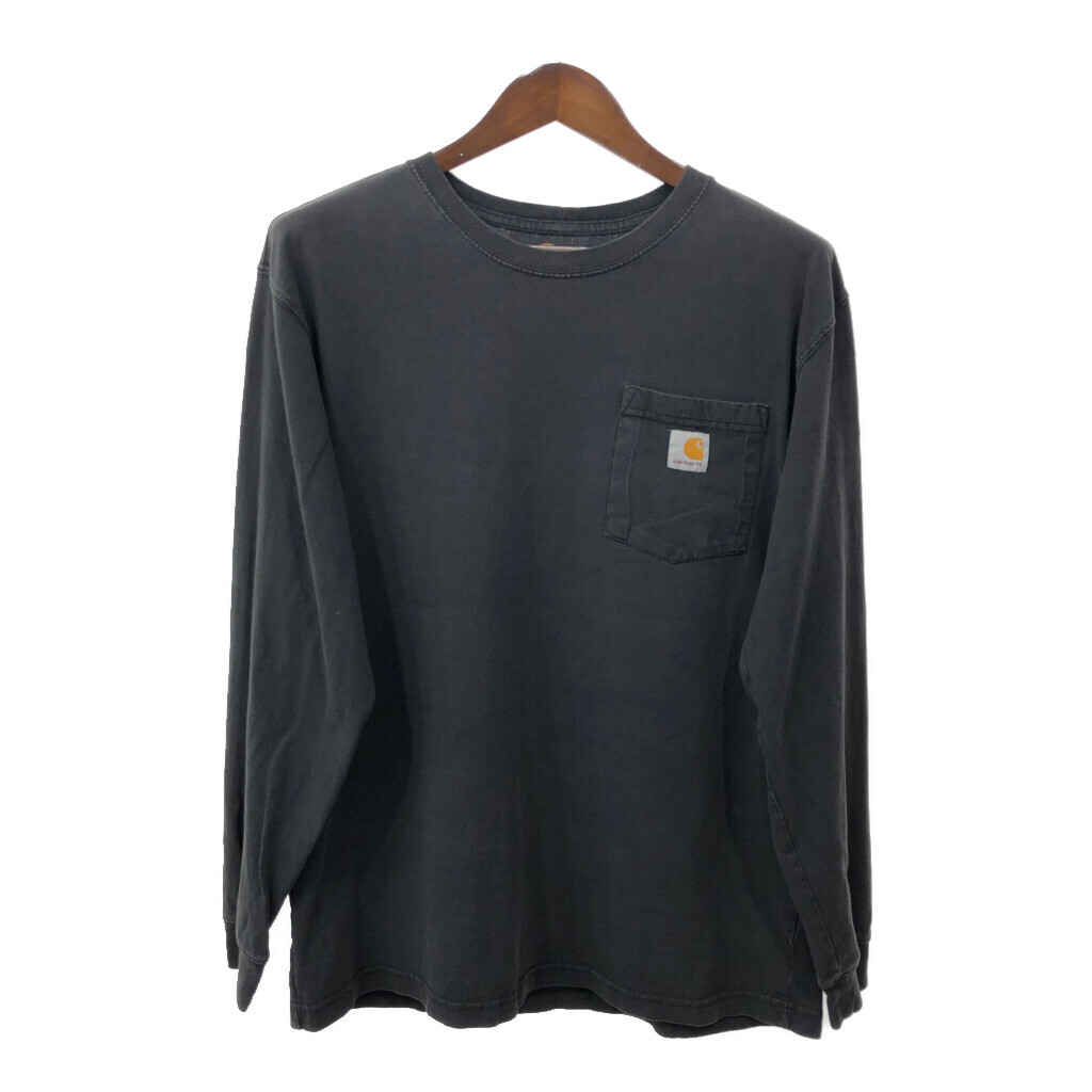 Carhartt カーハート ポケット 長袖Tシャツ ブラック (メンズ M) 中古 古着 Q8122拍卖