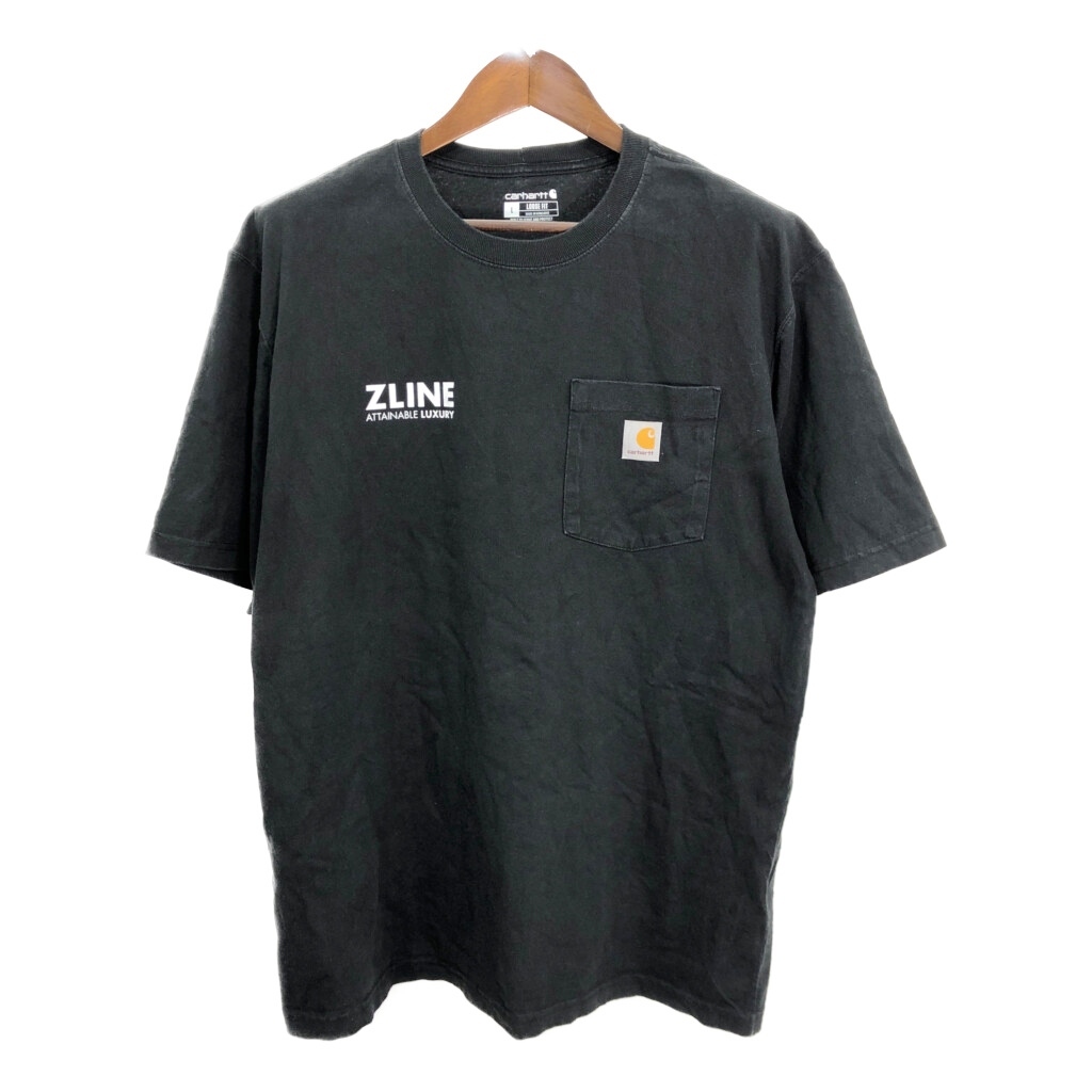 Carhartt カーハート ポケット 半袖Tシャツ 企業ロゴ ブラック (メンズ L) 中古 古着 Q9280拍卖