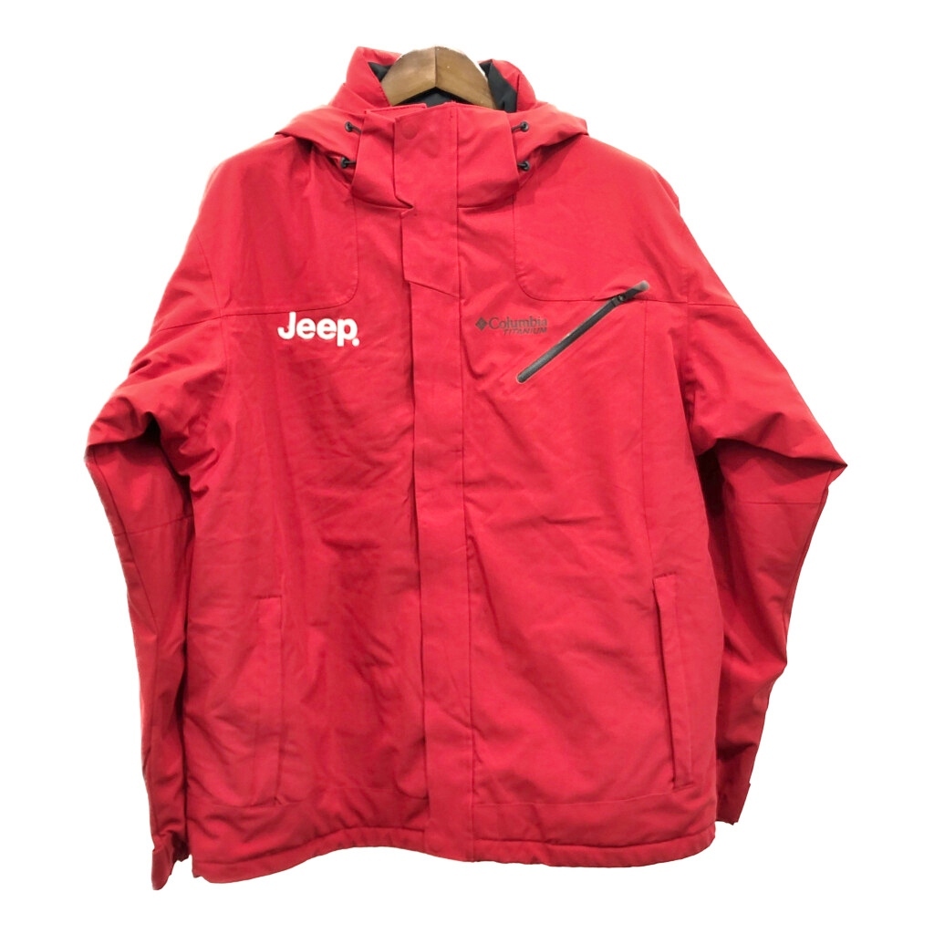 Columbia コロンビア TITANIUM マウンテンパーカー アウトドア 企業ロゴ レッド (メンズ L) 中古 古着 Q9454拍卖
