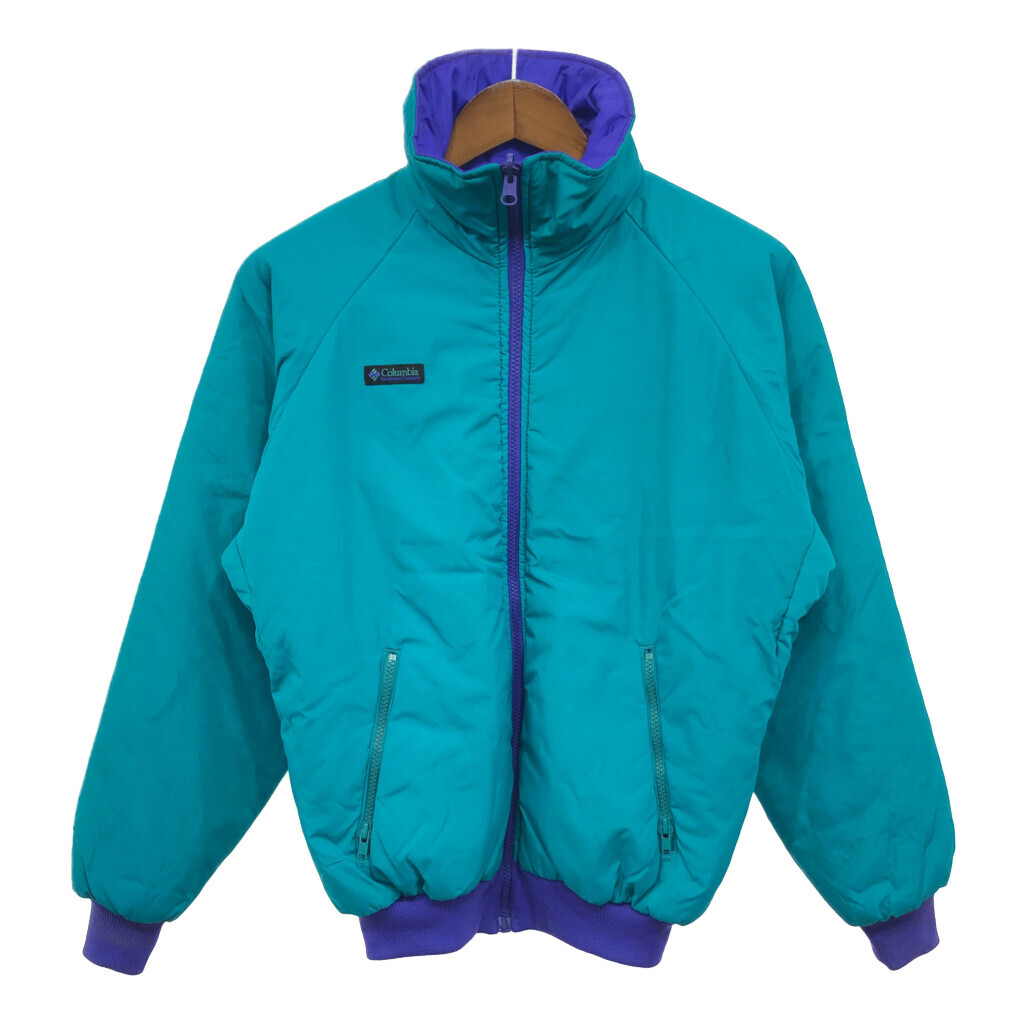 90年代 Columbia コロンビア リバーシブル 中綿 ナイロン ジャケット アウトドア ライトブルー (メンズ S) 中古 古着 R0179拍卖