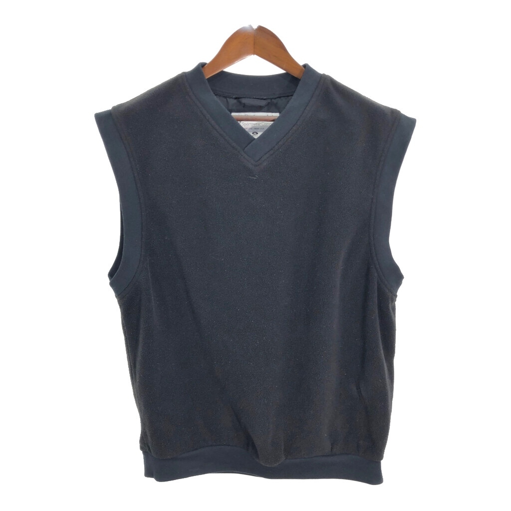 Columbia コロンビア Vネック フリースベスト アウトドア ブラック (メンズ XL) 中古 古着 R0328拍卖