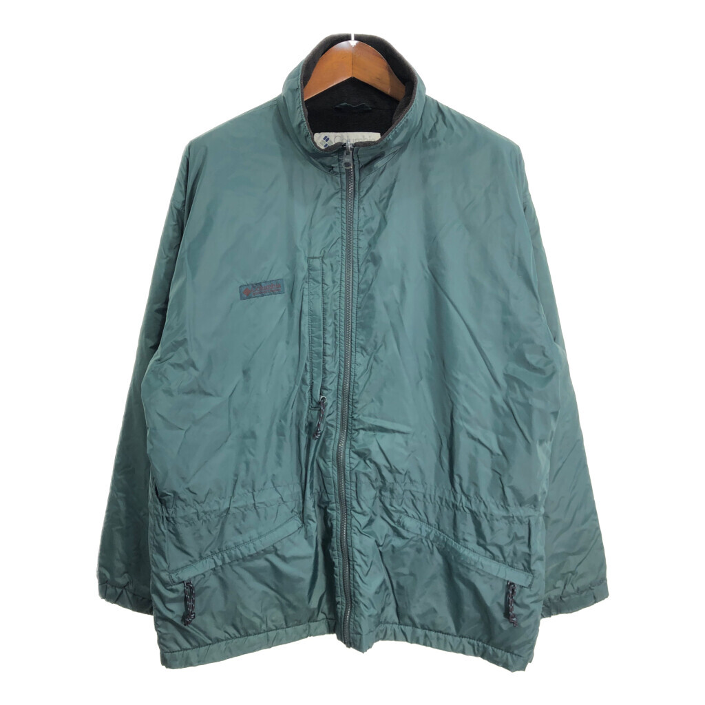 90年代 Columbia コロンビア ナイロン フリース ジャケット アウトドア グリーン (メンズ L相当) 中古 古着 R0403拍卖
