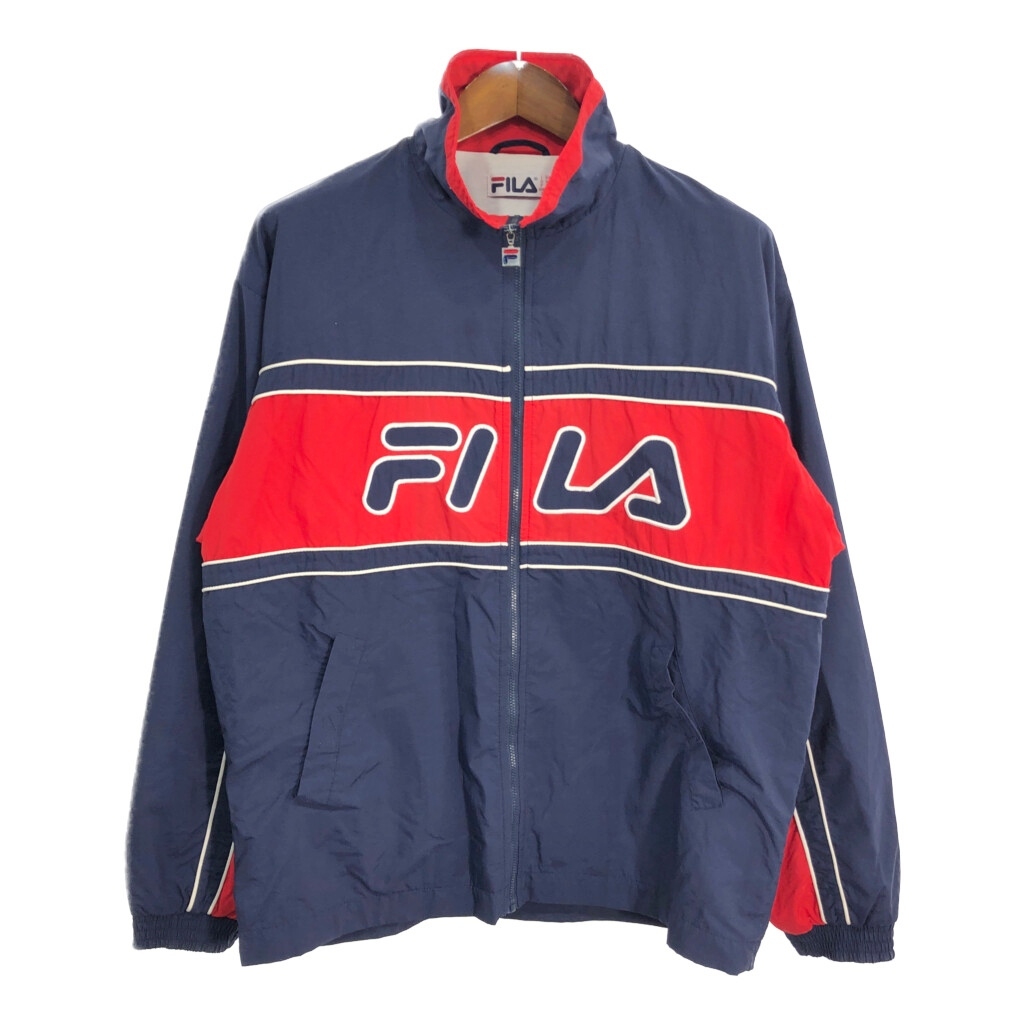 FILA フィラ ナイロンジャケット スポーツ ネイビー (メンズ M) 中古 古着 R0550拍卖