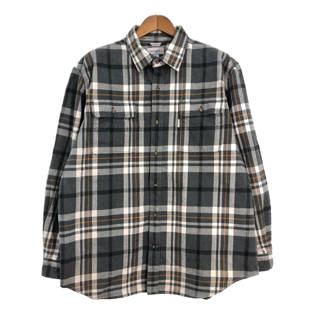 Carhartt カーハート 長袖シャツ タータンチェック グレー (メンズ XL) 中古 古着 T2748拍卖