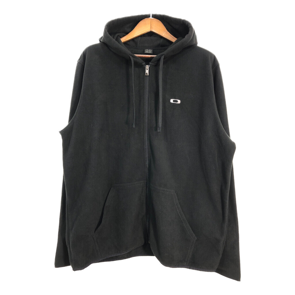 OAKLEY オークリー フルジップ フリースパーカー 大きいサイズ スポーツ ブラック (メンズ XXL) 中古 古着 T3010拍卖