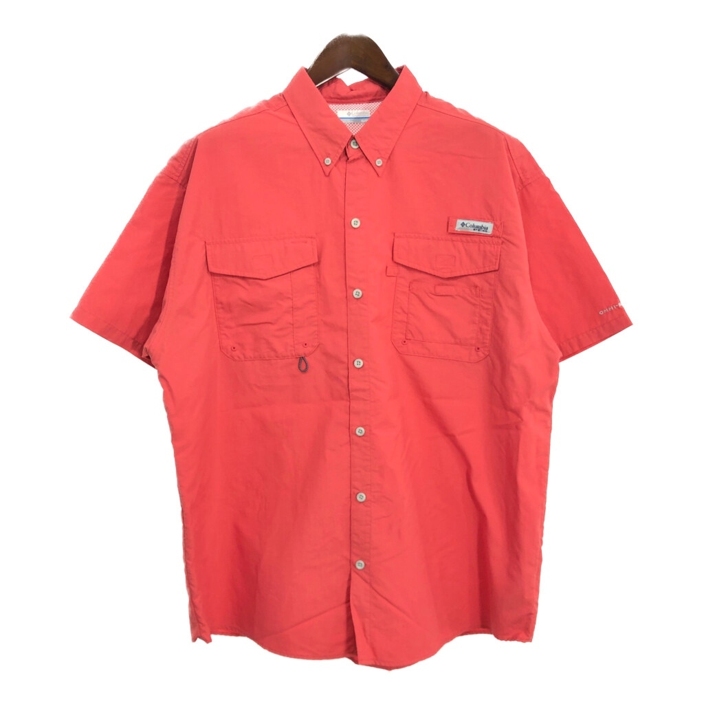 Columbia コロンビア PFG 半袖シャツ アウトドア サーモンピンク(メンズ XL)中古 古着 T4508拍卖