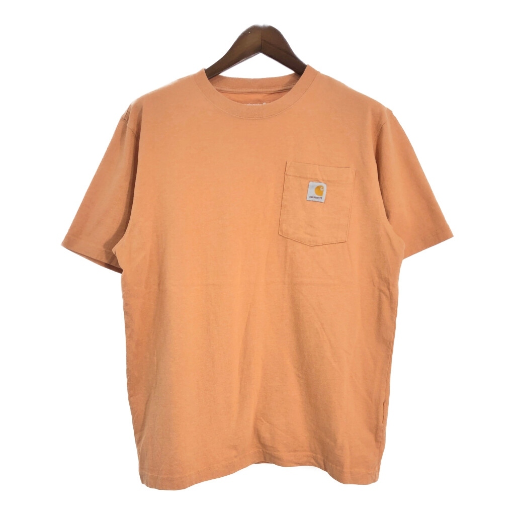Carhartt カーハート ポケットTシャツ オレンジ (メンズ M) 中古 古着 T4589拍卖
