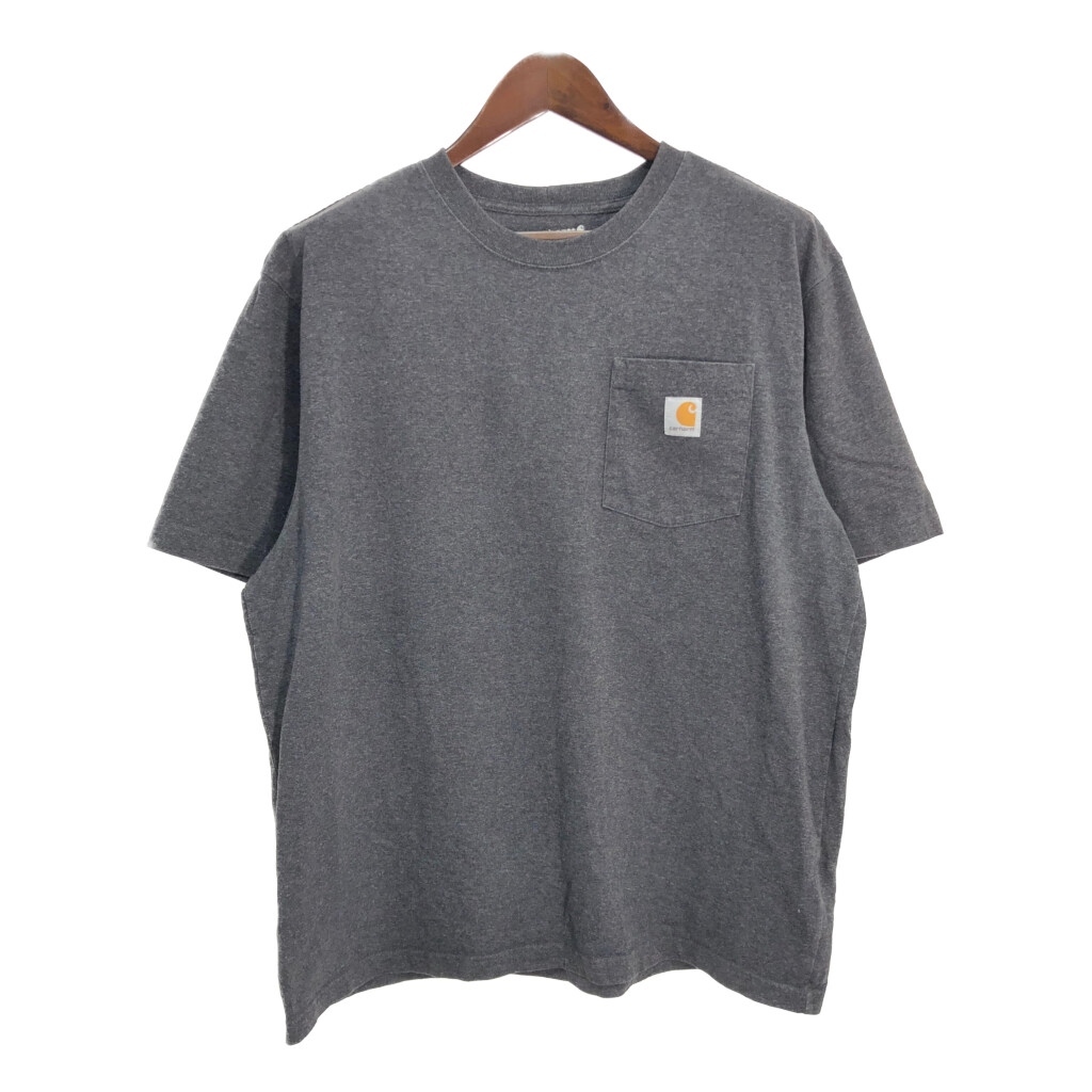 Carhartt カーハート ポケットTシャツ グレー (メンズ L) 中古 古着 T4688拍卖
