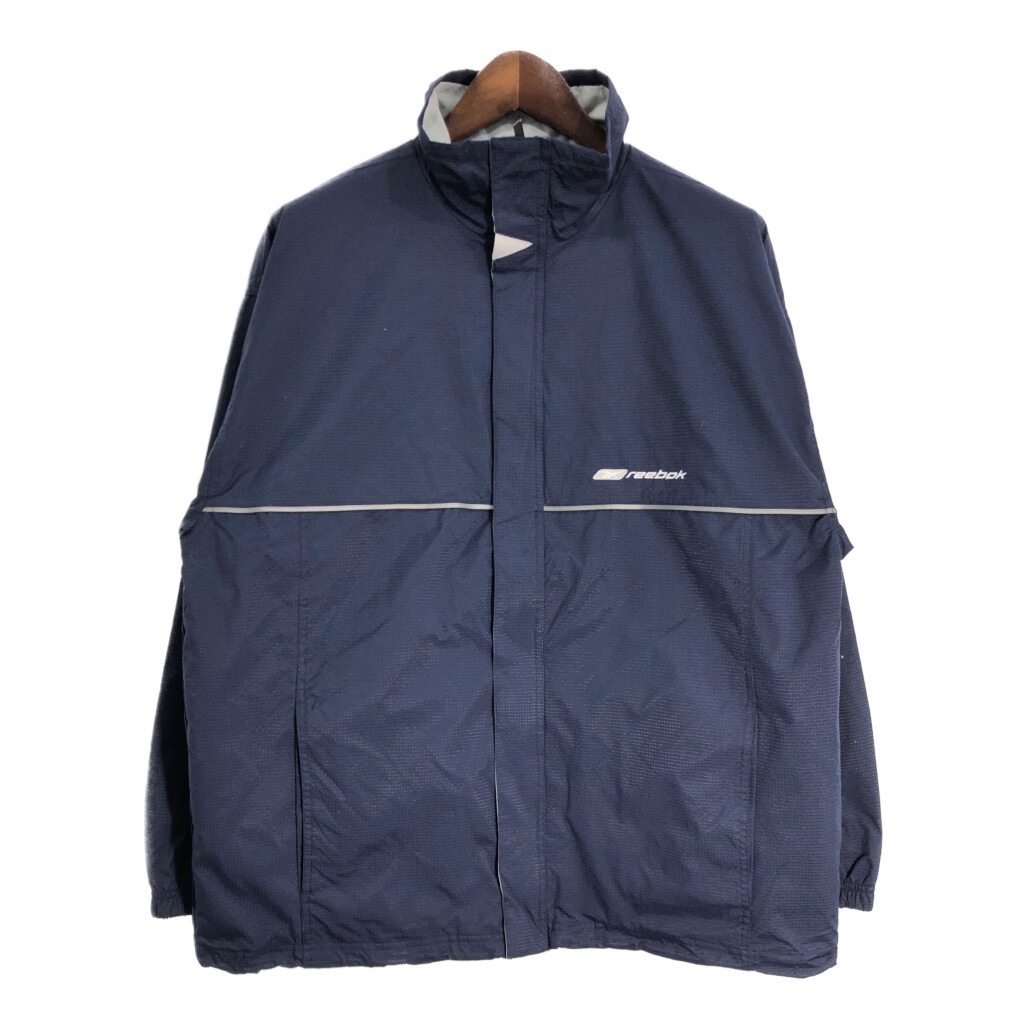 Reebok リーボック ナイロンジャケット スポーツ ネイビー (メンズ L) 中古 古着 T1181拍卖