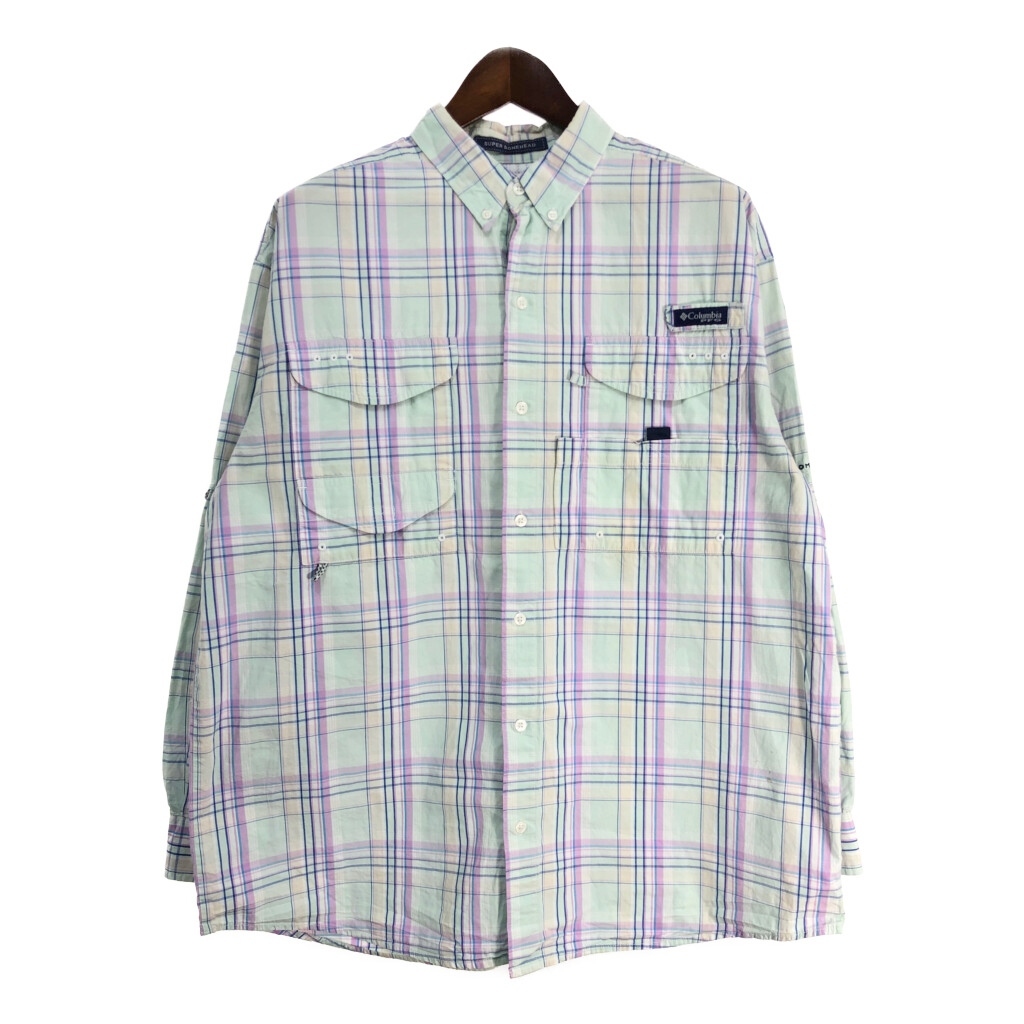 Columbia コロンビア PFG フィッシングシャツ アウトドア チェック マルチカラー (メンズ L) 中古 古着 T1211拍卖
