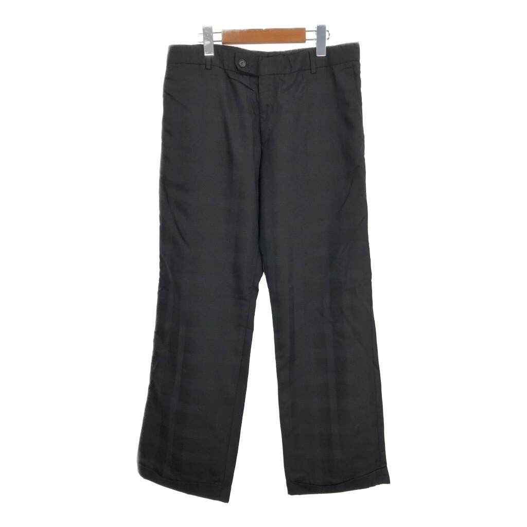 HUGO BOSS ヒューゴボス スラックスパンツ チェック ブラック (メンズ 36 R) 中古 古着 T1261拍卖