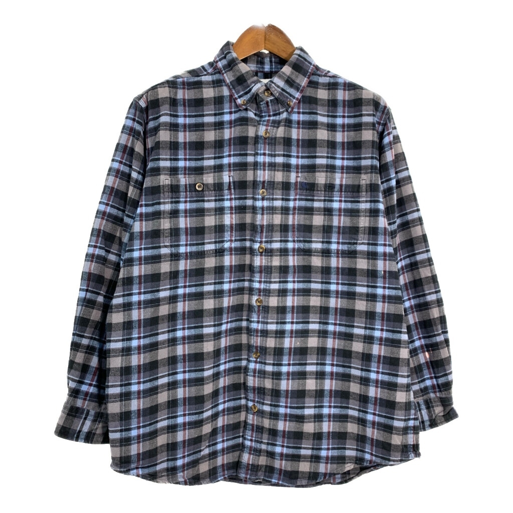 Carhartt カーハート ボタンダウン 長袖シャツ ワーク チェック グレー (メンズ XL) 中古 古着 T1399拍卖