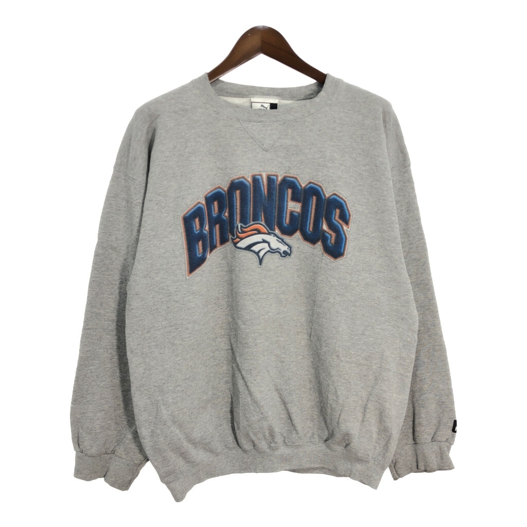 00年代 PUMA プーマ NFL デンバー・ブロンコス スウェット プロチーム アメフト グレー (メンズ XL) 中古 古着 T1548拍卖