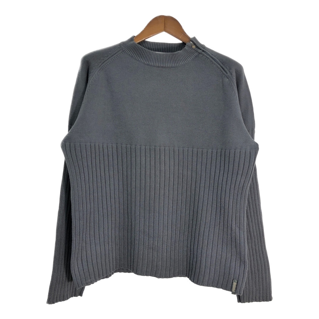 PUMA プーマ リブニット コットンセーター スポーツ グレー (メンズ XL) 中古 古着 T2156拍卖