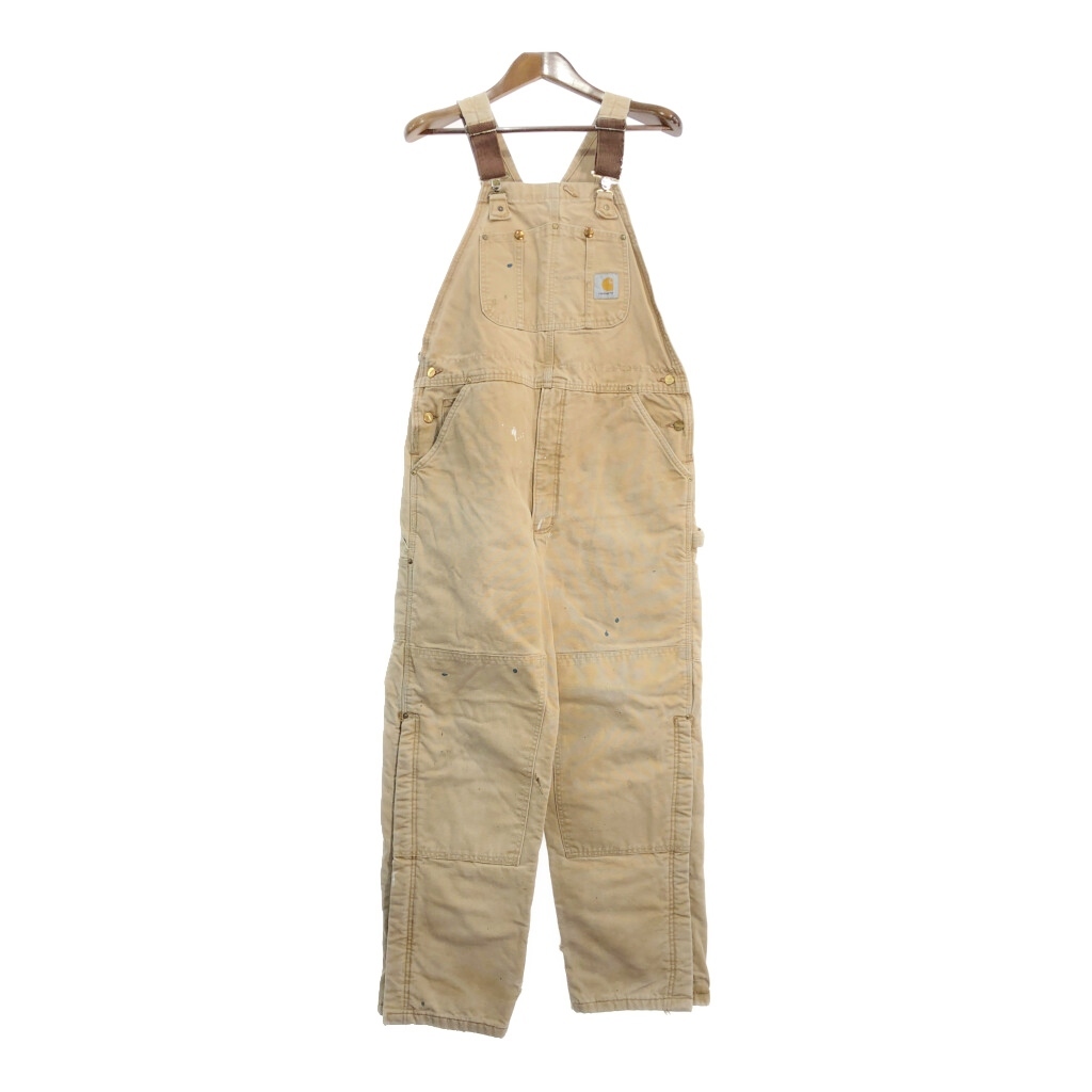 Carhartt カーハート ダック ダブルニー ビブオーバーオール ブラウン (メンズ W38 L29相当) 中古 古着 S8770拍卖