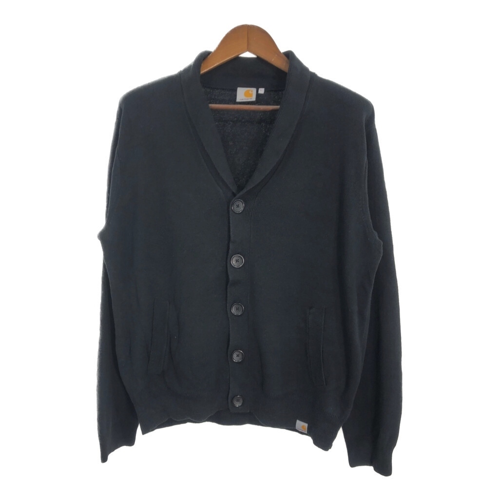 Carhartt カーハート ショールカラー コットンニット カーディガン ブラック (メンズ L) 中古 古着 S9130拍卖