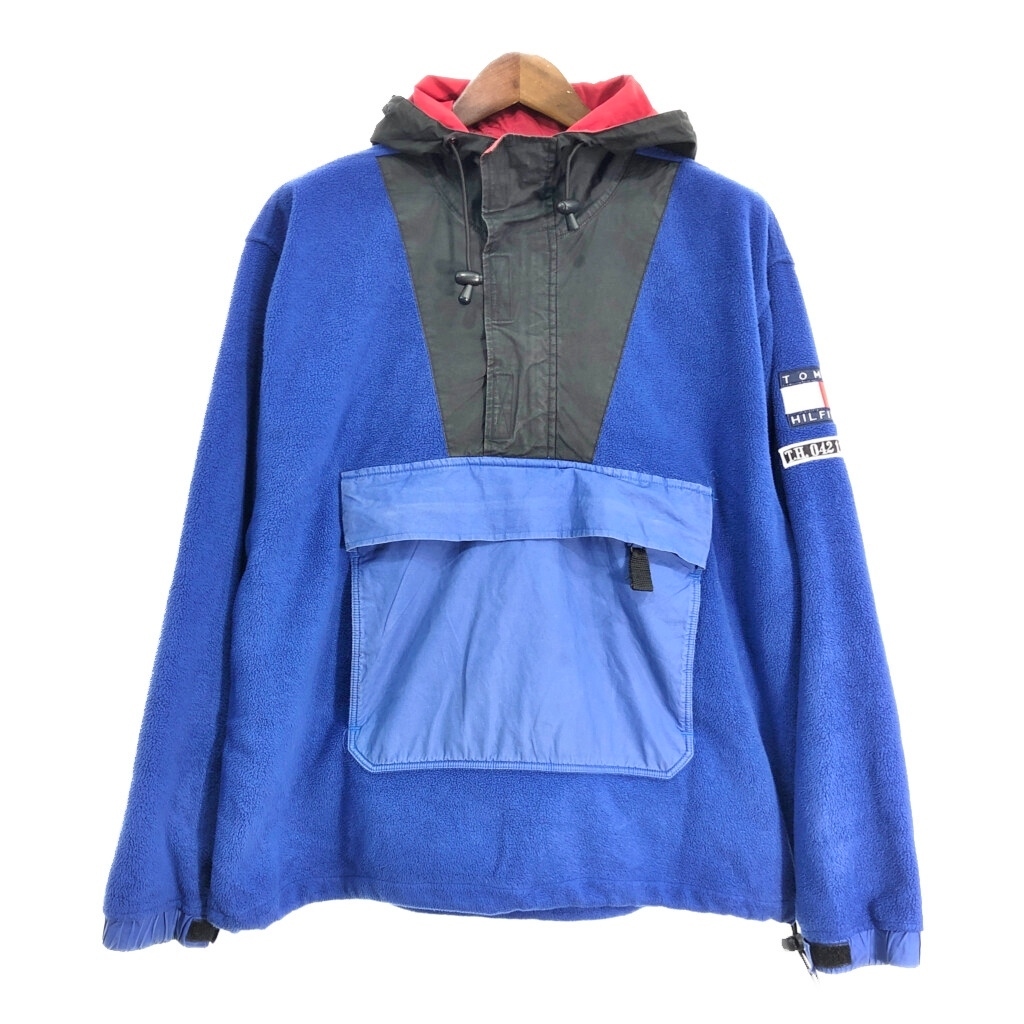 TOMMY HILFIGER トミーヒルフィガー アノラックパーカー フリースジャケット ブルー (メンズ M) 中古 古着 S9372拍卖