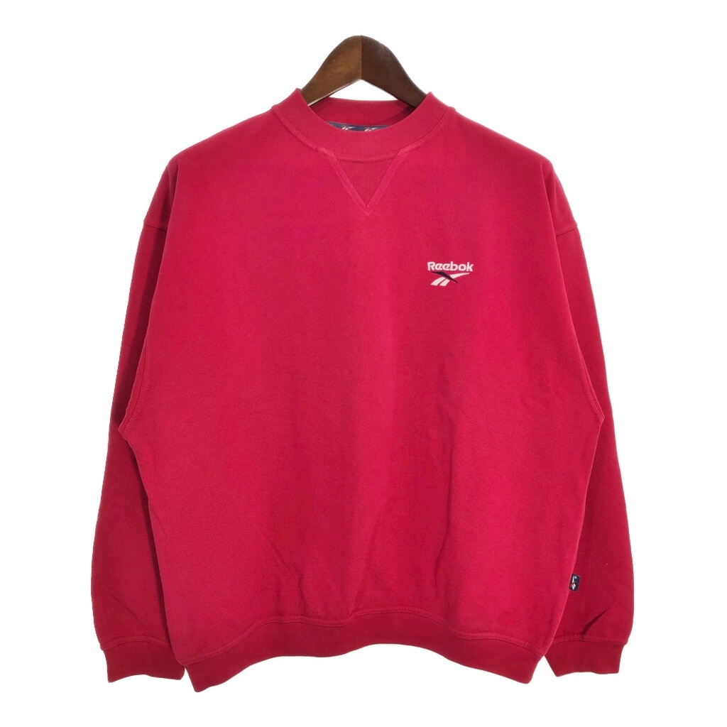 00年代 Reebok リーボック ワンポイントロゴ スウェット レッド (メンズ L) 中古 古着 T0367拍卖