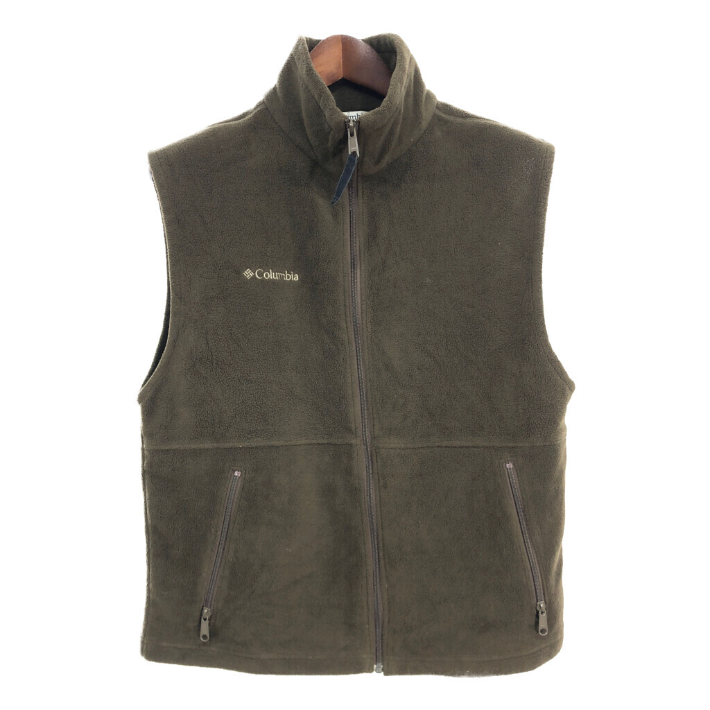 Columbia コロンビア フリースベスト アウトドア オリーブ (メンズ M) 中古 古着 T0424拍卖