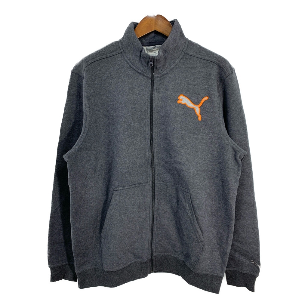 新品タグ付き PUMA プーマ フルジップ スウェット スポーツ ワンポイントロゴ グレー (メンズ XL) 中古 古着 T0510拍卖