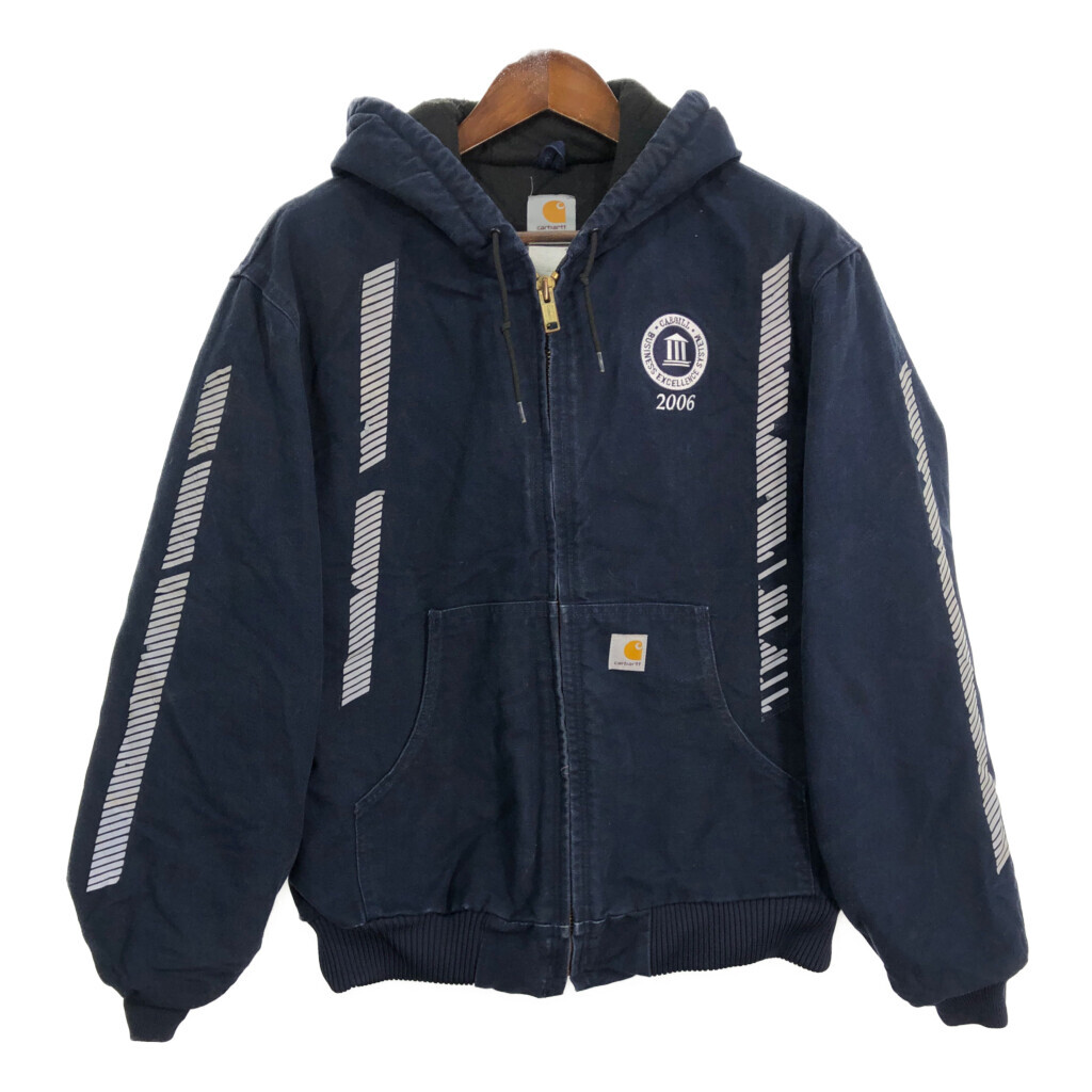00年代 Carhartt カーハート アクティブジャケット ワークジャケット ネイビー (メンズ L) 中古 古着 S5970拍卖