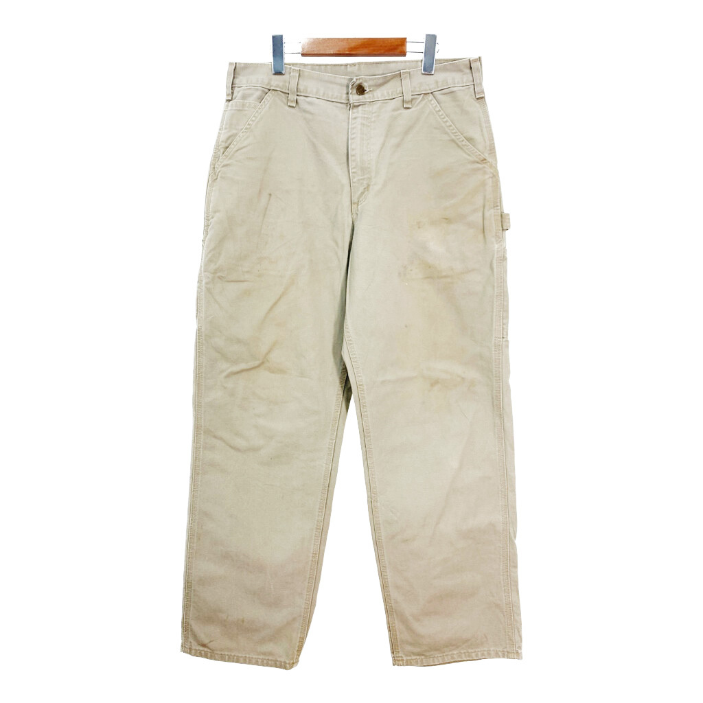 Carhartt カーハート ダック ペインターパンツ ワーク ベージュ (メンズ W34 L32) 中古 古着 S7481拍卖