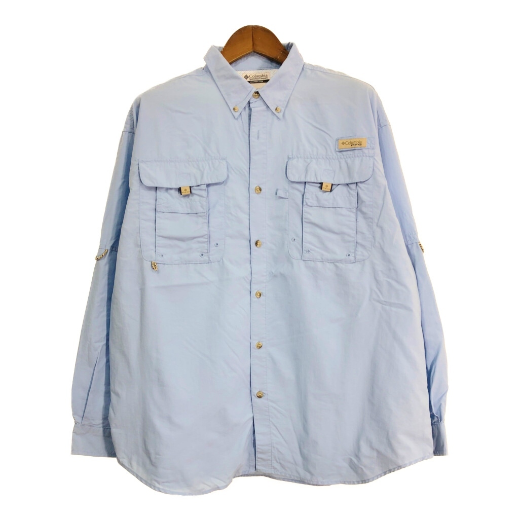 Columbia コロンビア PFG フィッシングシャツ アウトドア ライトブルー (メンズ L) 中古 古着 S8625拍卖