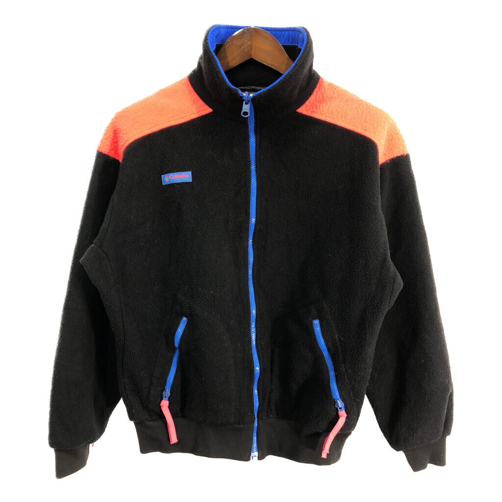 90年代 USA製 Columbia コロンビア フリースジャケット アウトドア ブラック (メンズ M) 中古 古着 S3849拍卖