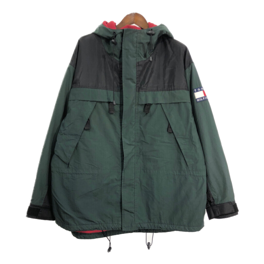 90年代 TOMMY HILFIGER トミーヒルフィガー マウンテンパーカー グリーン (メンズ XL) 中古 古着 S4405拍卖