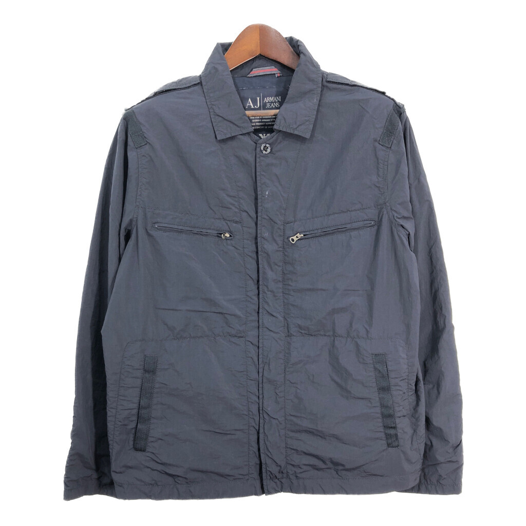 ARMANI JEANS アルマーニ ジーンズ ナイロンジャケット ブラック (メンズ L) 中古 古着 S4509拍卖