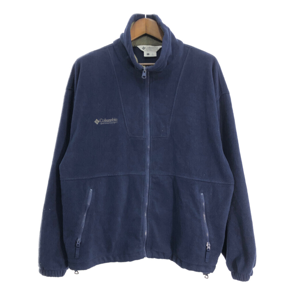 90年代 Columbia コロンビア フリースジャケット ネイビー (メンズ L) 中古 古着 S5286拍卖