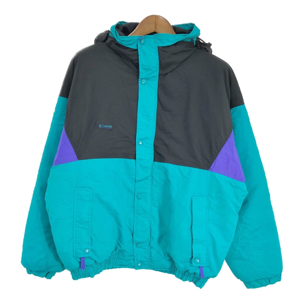 90年代 Columbia コロンビア Acadia 中綿 ナイロン ジャケット アウトドア エメラルドグリーン (メンズ L) 中古 古着 S5558拍卖