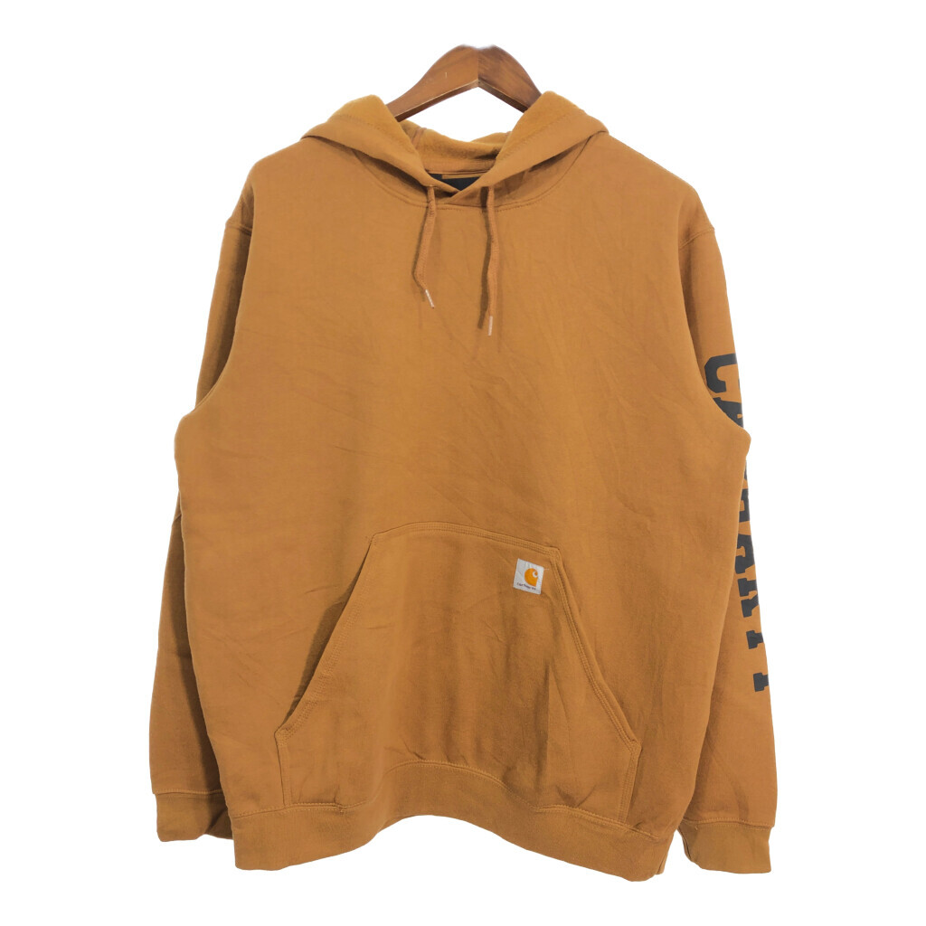 Carhartt カーハート パーカー ワンポイントロゴ ライトブラウン (メンズ L) 中古 古着 S2147拍卖