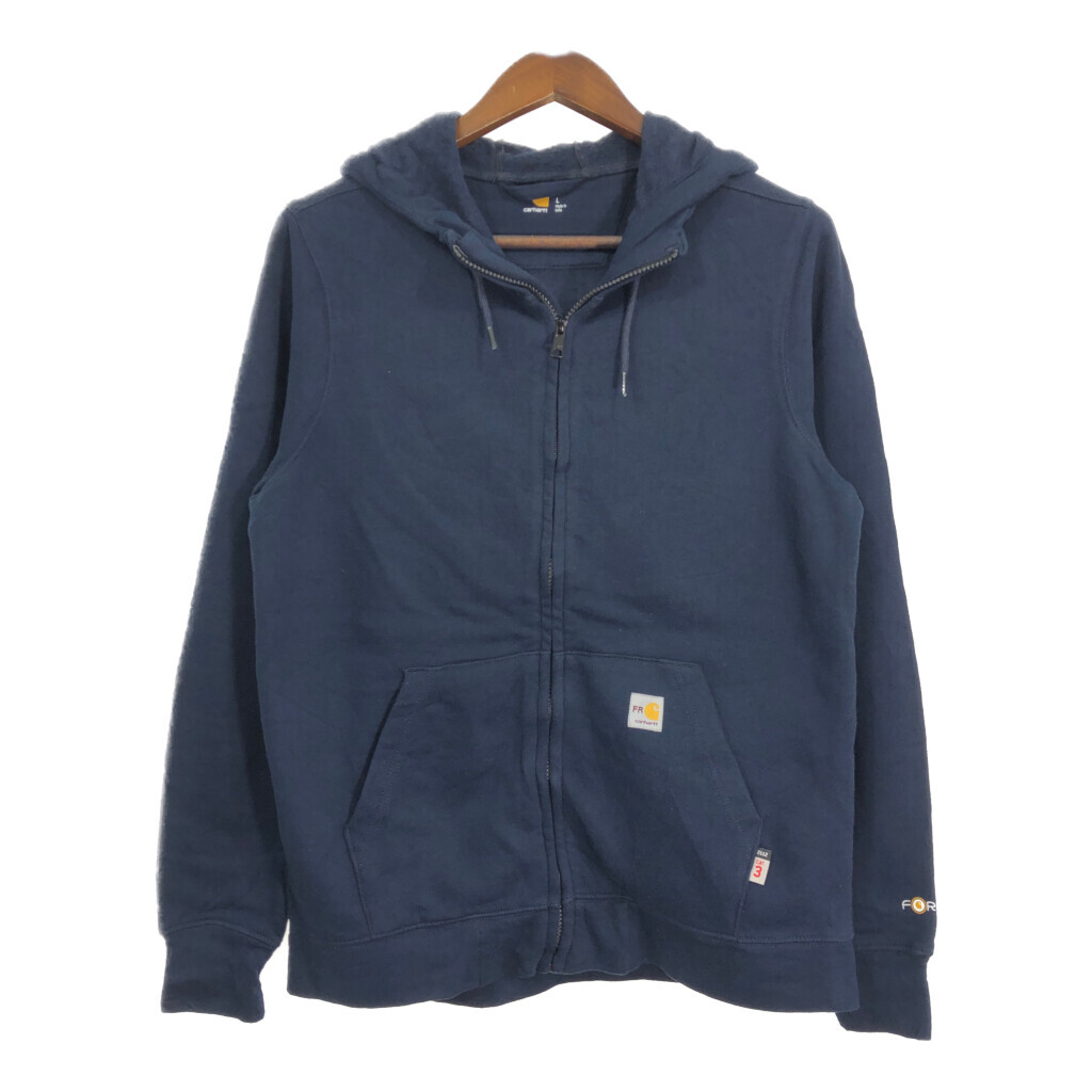 Carhartt カーハート パーカー ワンポイントロゴ ネイビー (メンズ L) 中古 古着 S2148拍卖