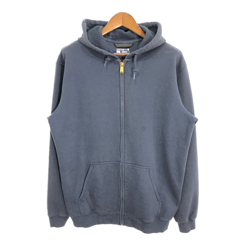 Carhartt カーハート スウェット フルジップ パーカー 無地 ネイビー (メンズ L) 中古 古着 S2440拍卖