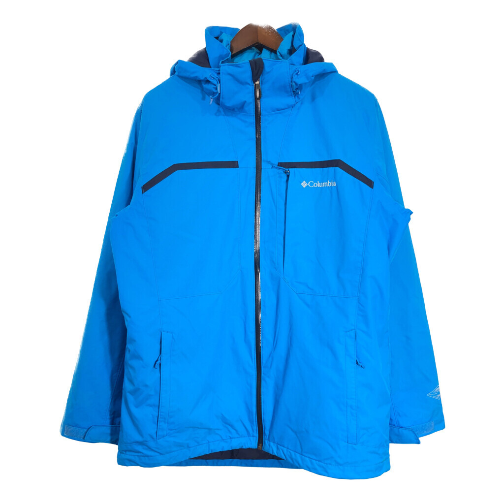 Columbia コロンビア OMNI-HEAT 中綿 ナイロン マウンテンパーカー アウトドア ライトブルー (メンズ L) 中古 古着 S3127拍卖